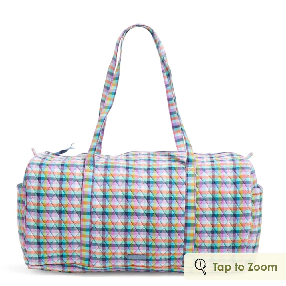 VB Large Travel Duffle Gingham Plaid NWT